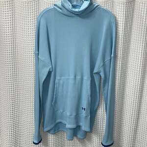 Under Armour Women's Waffle Funnel Hoodie in Blizzard Blue